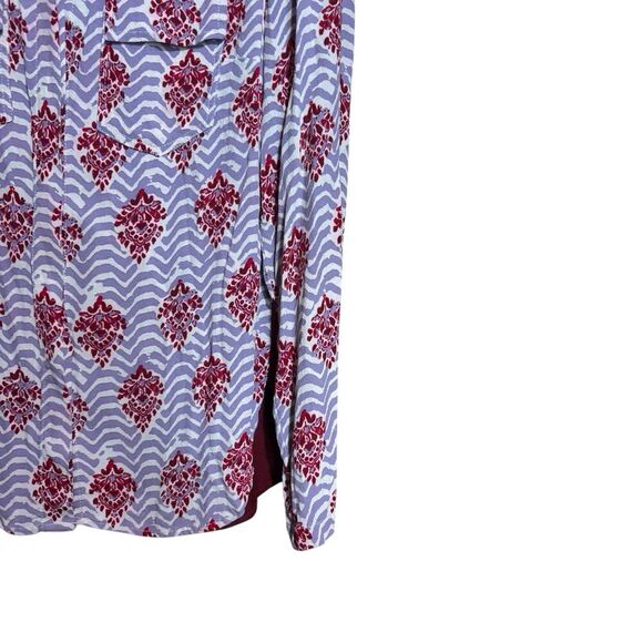 Porridge Anthropologie Top Small Multicolor Mixed Media Boho Medallion Button Up - Picture 6 of 10